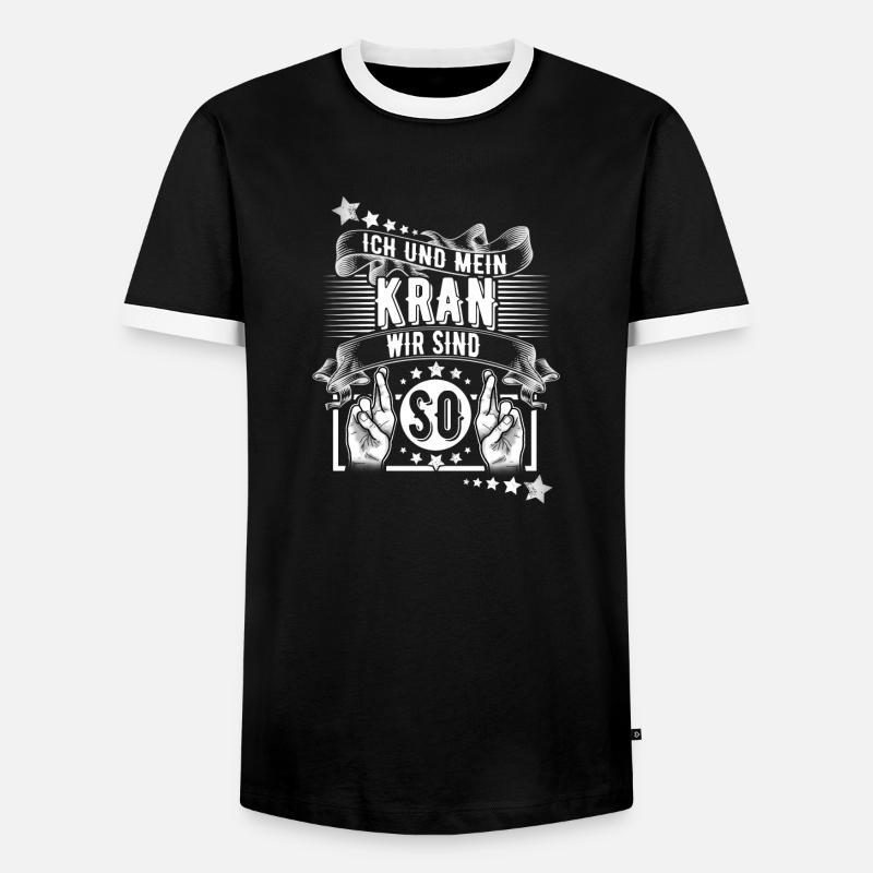 Kranführer - Männer Kontrast-T-Shirt - Schwarz/Weiß