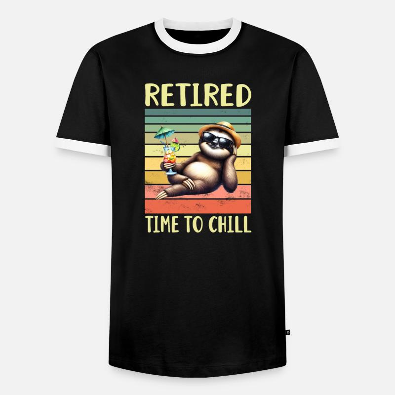 Retired Retired Sloth - Men's Ringer Shirt - black/white