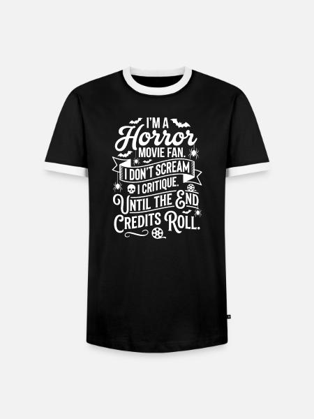 Horror-Fan: Kritisch bis Abspann - Männer Kontrast-T-Shirt - Schwarz/Weiß