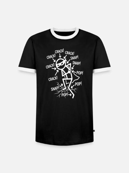 Crack Snap Pop Lustiger Ninja-Joint-Humor - Männer Kontrast-T-Shirt - Schwarz/Weiß