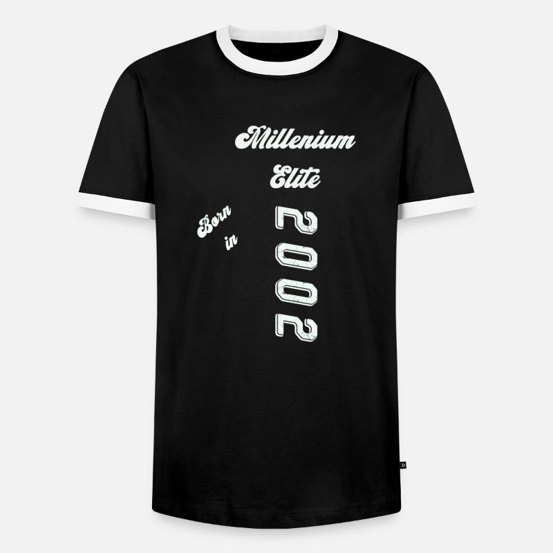 2002 - Männer Kontrast-T-Shirt - Schwarz/Weiß