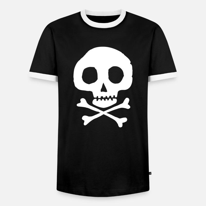 Skull and bones - Men's Ringer Shirt - black/white