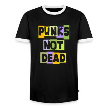 Le punk ne meurt jamais Punk Rock Musique punk Punks rétro - T-shirt contrasté Homme - noir/blanc - Devant - AI Model Female 172 light (172cm) & AI Model Male 178 light (178cm)