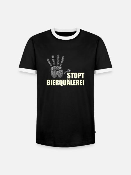 Stopt Bierqäulerei - Männer Kontrast-T-Shirt - Schwarz/Weiß