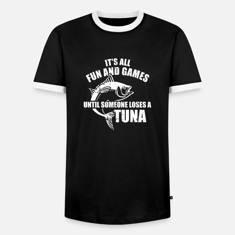 Thunfisch - Männer Kontrast-T-Shirt - Schwarz/Weiß