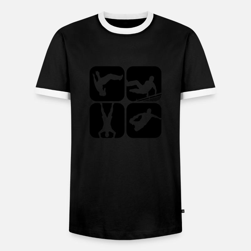 free running - Men's Ringer Shirt - black/white