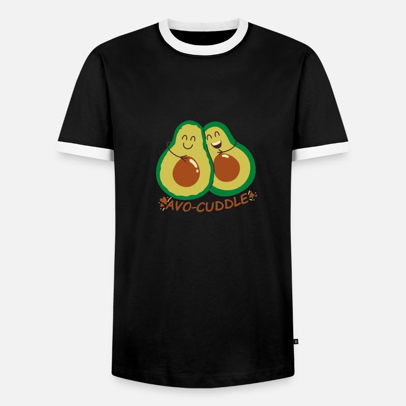Avocado cuddle - Men's Ringer Shirt - black/white