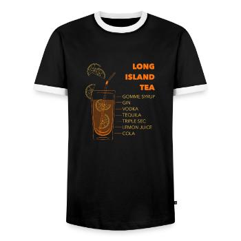 Long Iceland Ice Tea Cocktail Cadeau - T-shirt contrasté Homme - noir/blanc - Devant - AI Model Female 172 light (172cm) & AI Model Male 178 light (178cm)