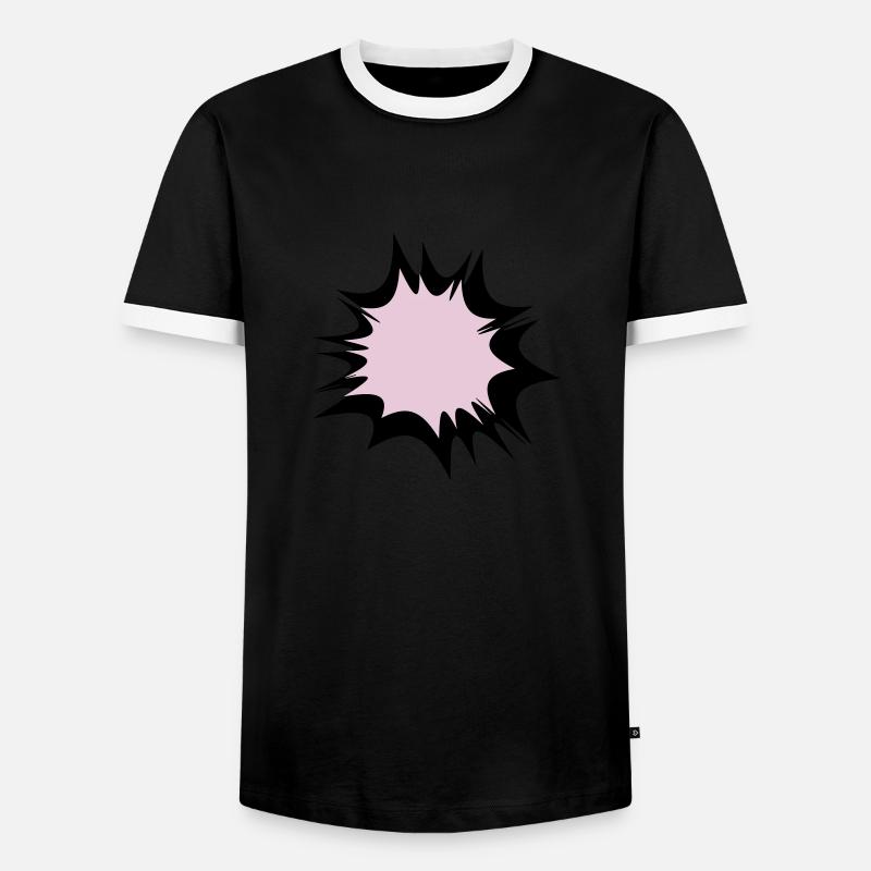 Comic speech bubble explosion - Men's Ringer Shirt - black/white