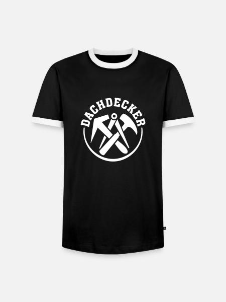 Dachdecker Zunftwappen Zunftzeichen dachdecker - Männer Kontrast-T-Shirt - Schwarz/Weiß