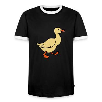 goose - Männer Kontrast-T-Shirt - Schwarz/Weiß - Vorne - AI Model Female 172 light (172cm) & AI Model Male 178 light (178cm)