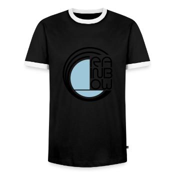 rainbow_f2 - T-shirt contrasté Homme - noir/blanc - Devant - AI Model Female 172 light (172cm) & AI Model Male 178 light (178cm)