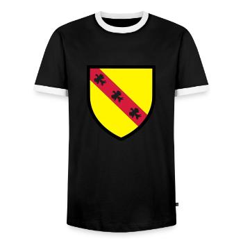 Blason Lorraine (T) - T-shirt contrasté Homme - noir/blanc - Devant - AI Model Female 172 light (172cm) & AI Model Male 178 light (178cm)