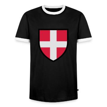 Blason Savoie (T3) - T-shirt contrasté Homme - noir/blanc - Devant - AI Model Female 172 light (172cm) & AI Model Male 178 light (178cm)