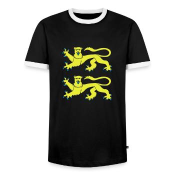Normandie / Normand / Normande / France - Männer Kontrast-T-Shirt - Schwarz/Weiß - Vorne - AI Model Female 172 light (172cm) & AI Model Male 178 light (178cm)