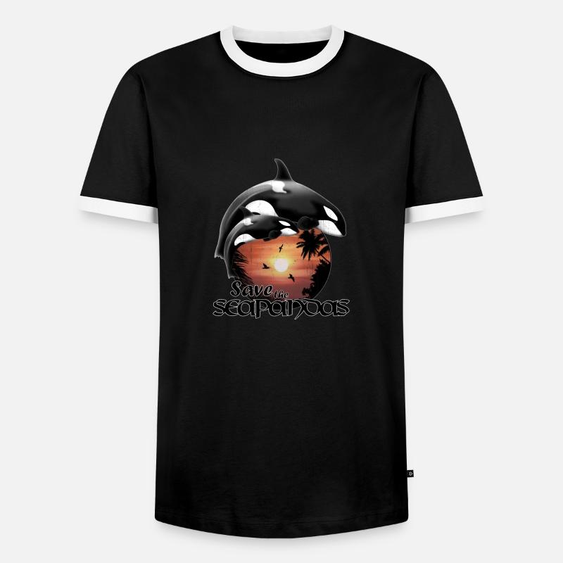 Orca Killerwale - Männer Kontrast-T-Shirt - Schwarz/Weiß