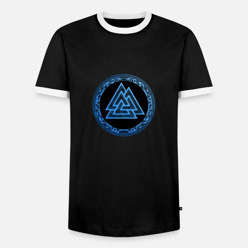 Valknut - Männer Kontrast-T-Shirt - Schwarz/Weiß