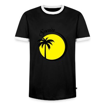 spain - T-shirt contrasté Homme - noir/blanc - Devant - AI Model Female 172 light (172cm) & AI Model Male 178 light (178cm)
