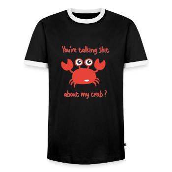 Angry Crab - Männer Kontrast-T-Shirt - Schwarz/Weiß - Vorne - AI Model Female 172 light (172cm) & AI Model Male 178 light (178cm)