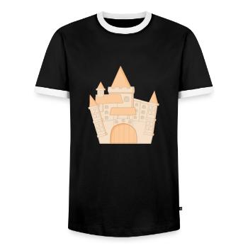 Princess Castle - Men's Ringer Shirt - black/white - Front - AI Model Female 172 light (172cm) & AI Model Male 178 light (178cm)