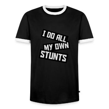 Toutes mes propres cascades - T-shirt contrasté Homme - noir/blanc - Devant - AI Model Female 172 light (172cm) & AI Model Male 178 light (178cm)