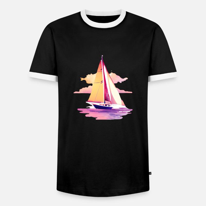 Sailing Sailing Sailing Sailing Sailboat - Men's Ringer Shirt - black/white