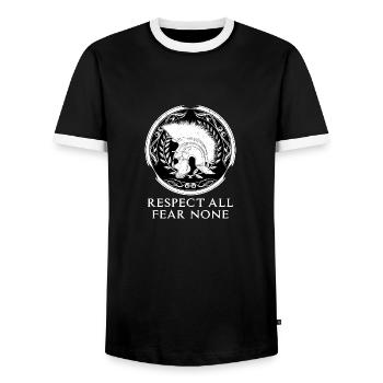 Roman centurion - Men's Ringer Shirt - black/white - Front - AI Model Female 172 light (172cm) & AI Model Male 178 light (178cm)