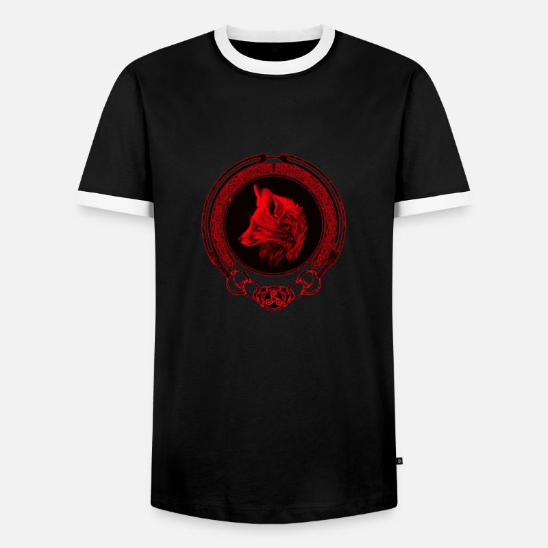 Fox Celtic Zodiac - Men's Ringer Shirt - black/white