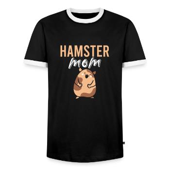 Hamster Vintage Haustier Sprüche - Männer Kontrast-T-Shirt - Schwarz/Weiß - Vorne - AI Model Female 172 light (172cm) & AI Model Male 178 light (178cm)