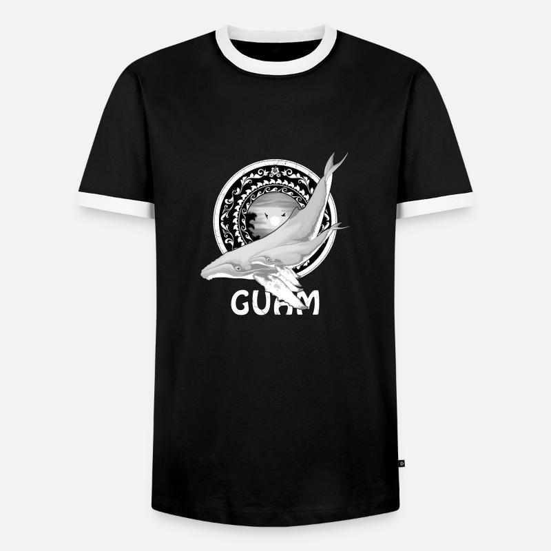 Guam Buckelwal - Männer Kontrast-T-Shirt - Schwarz/Weiß