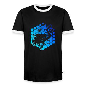 Diver Scuba Diver Diving Scuba Tauchen - Männer Kontrast-T-Shirt - Schwarz/Weiß - Vorne - AI Model Female 172 light (172cm) & AI Model Male 178 light (178cm)