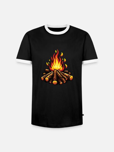 Lagerfeuer Camping Abenteuer - Männer Kontrast-T-Shirt - Schwarz/Weiß