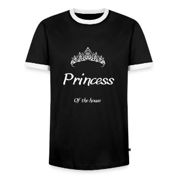 Die Prinzessin des Hauses - Entzückendes königliches Design - Männer Kontrast-T-Shirt - Schwarz/Weiß - Vorne - AI Model Female 172 light (172cm) & AI Model Male 178 light (178cm)