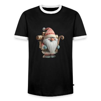 Troll de Noël 3 - T-shirt contrasté Homme - noir/blanc - Devant - AI Model Female 172 light (172cm) & AI Model Male 178 light (178cm)