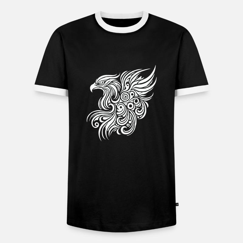 Eagle Tribal 1 - Men's Ringer Shirt - black/white