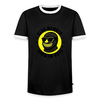 Clan Member Gangsters - Men's Ringer Shirt - black/white - Front - AI Model Female 172 light (172cm) & AI Model Male 178 light (178cm)