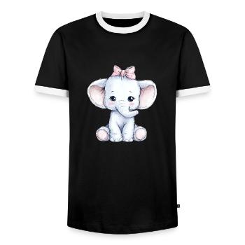Süßer Baby Elefant - Männer Kontrast-T-Shirt - Schwarz/Weiß - Vorne - AI Model Female 172 light (172cm) & AI Model Male 178 light (178cm)