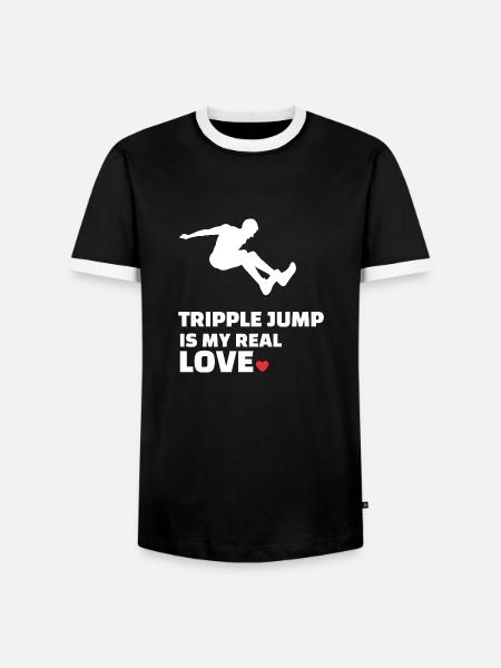Ich Liebe Dreisprung - Männer Kontrast-T-Shirt - Schwarz/Weiß