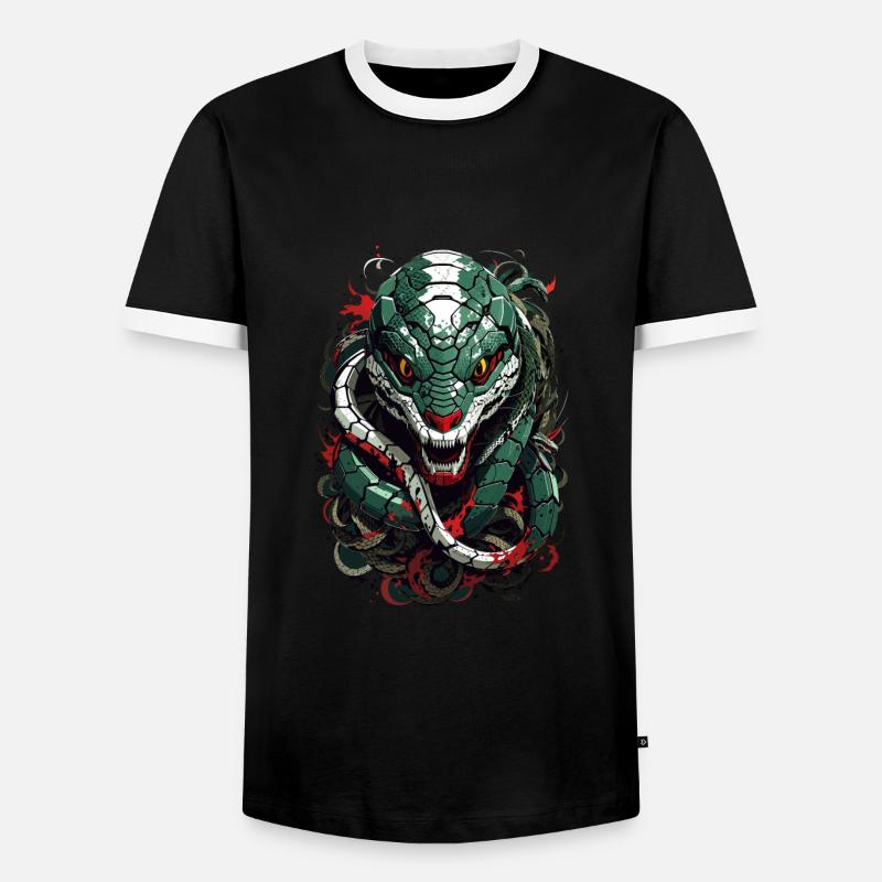 Snake - Men's Ringer Shirt - black/white