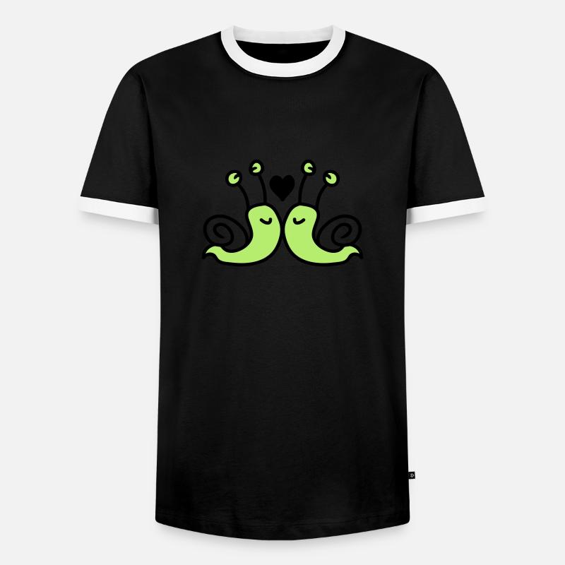 love snails - Men's Ringer Shirt - black/white