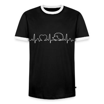 Igel Wald Tierliebhaber Herzschlag - Männer Kontrast-T-Shirt - Schwarz/Weiß - Vorne - AI Model Female 172 light (172cm) & AI Model Male 178 light (178cm)