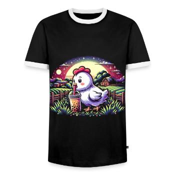 Lustiges Boba-tee-liebhaber-bubble-tea-getränk - Männer Kontrast-T-Shirt - Schwarz/Weiß - Vorne - AI Model Female 172 light (172cm) & AI Model Male 178 light (178cm)