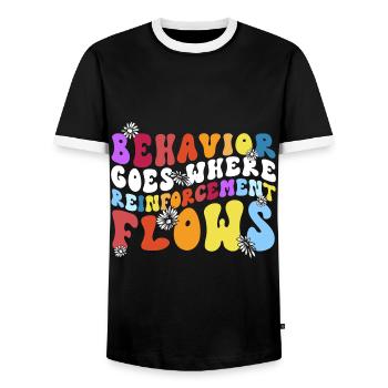 Aba therapist Behavior analyst Psychologist - Men's Ringer Shirt - black/white - Front - AI Model Female 172 light (172cm) & AI Model Male 178 light (178cm)