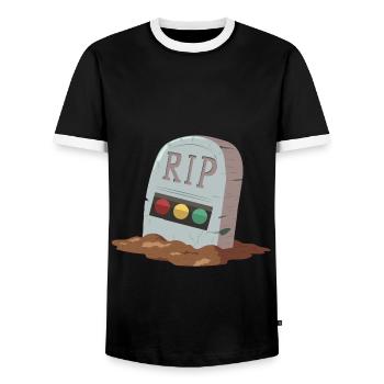 Ampel Ruhe in Frieden RIP - Männer Kontrast-T-Shirt - Schwarz/Weiß - Vorne - AI Model Female 172 light (172cm) & AI Model Male 178 light (178cm)