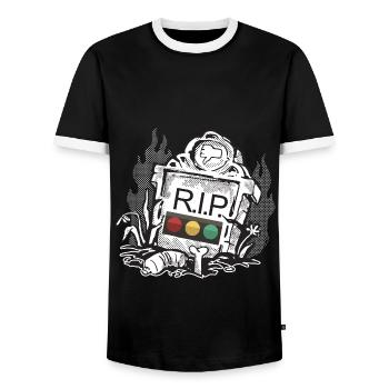 Ampel Ruhe in Frieden RIP - Männer Kontrast-T-Shirt - Schwarz/Weiß - Vorne - AI Model Female 172 light (172cm) & AI Model Male 178 light (178cm)