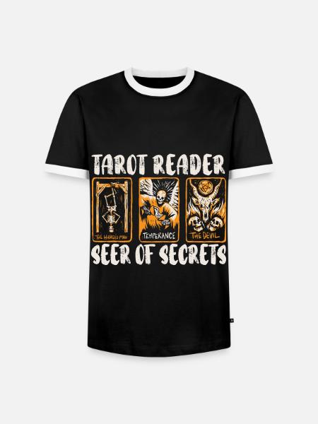 Tarotkartenleser, Kartomantien-enthusiast, - Männer Kontrast-T-Shirt - Schwarz/Weiß