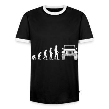 Off-road vehicle offroad 4wd 4x4 AWD 4wheeler gift - Men's Ringer Shirt - black/white - Front - AI Model Female 172 light (172cm) & AI Model Male 178 light (178cm)