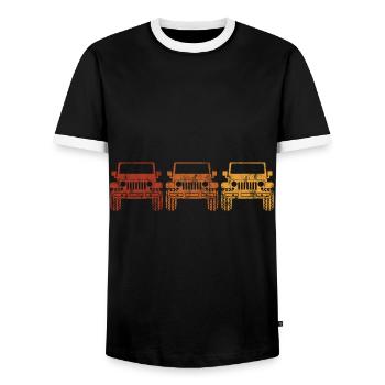 Véhicule tout-terrain Offroad 4wd 4x4 AWD 4wheeler cadeau - T-shirt contrasté Homme - noir/blanc - Devant - AI Model Female 172 light (172cm) & AI Model Male 178 light (178cm)