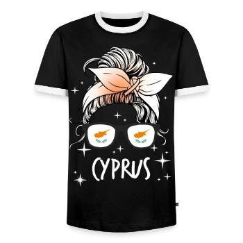 Cyprus - Men's Ringer Shirt - black/white - Front - AI Model Female 172 light (172cm) & AI Model Male 178 light (178cm)