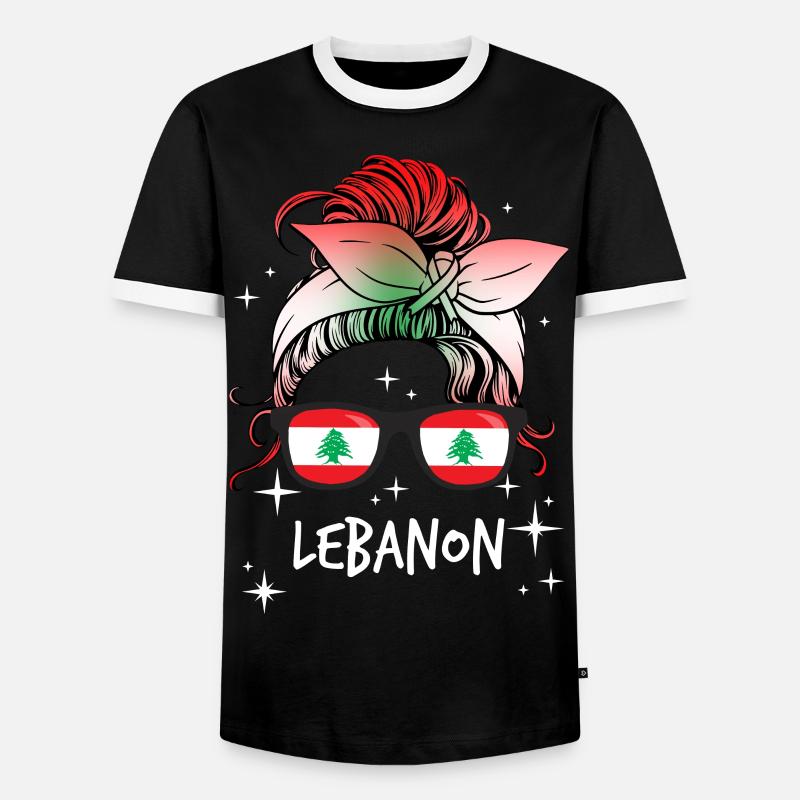 Libanon - Männer Kontrast-T-Shirt - Schwarz/Weiß